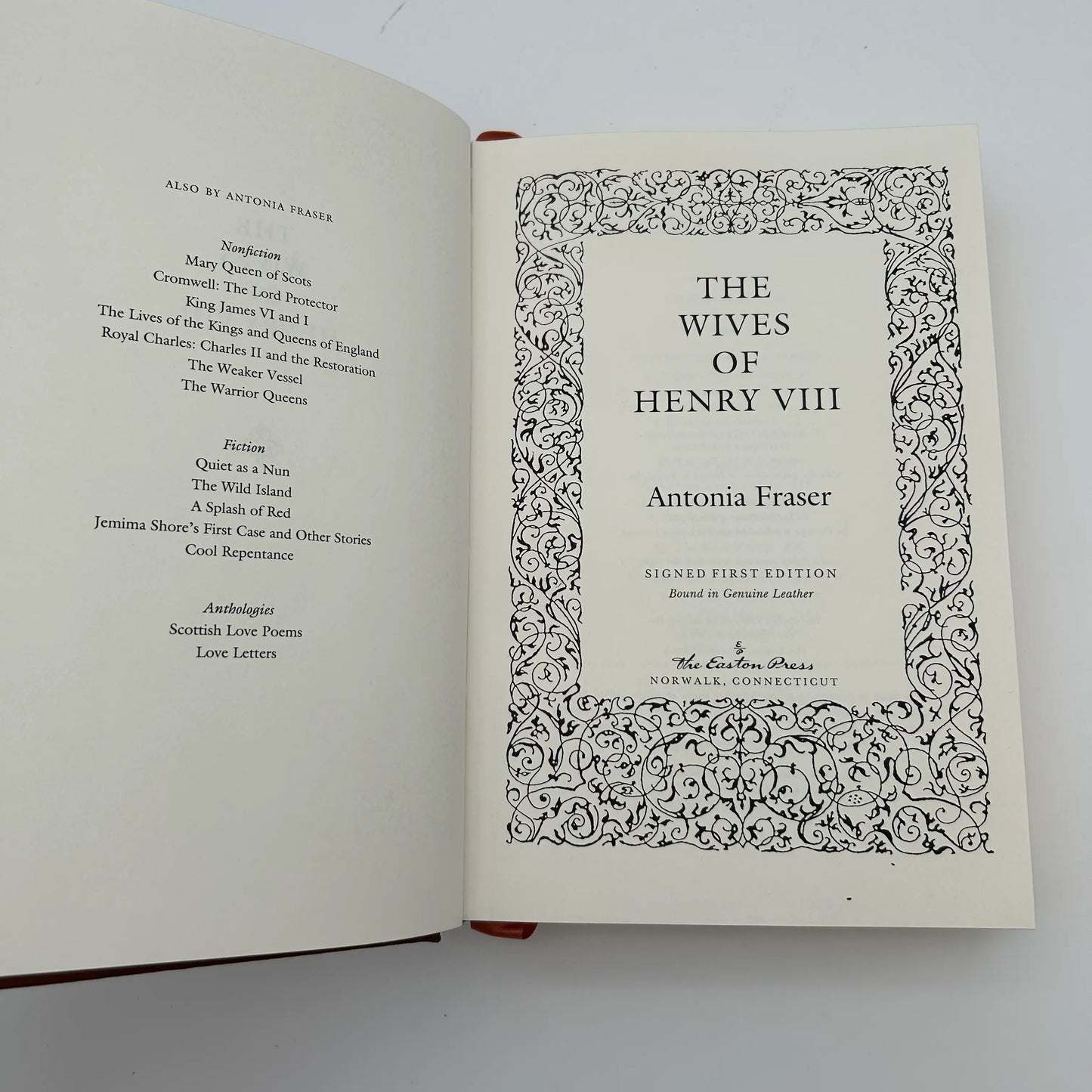 "The Wives of Henry VIII" Signed by Antonia Fraser - Leather-bound, gilt-edged Easton Press edition
