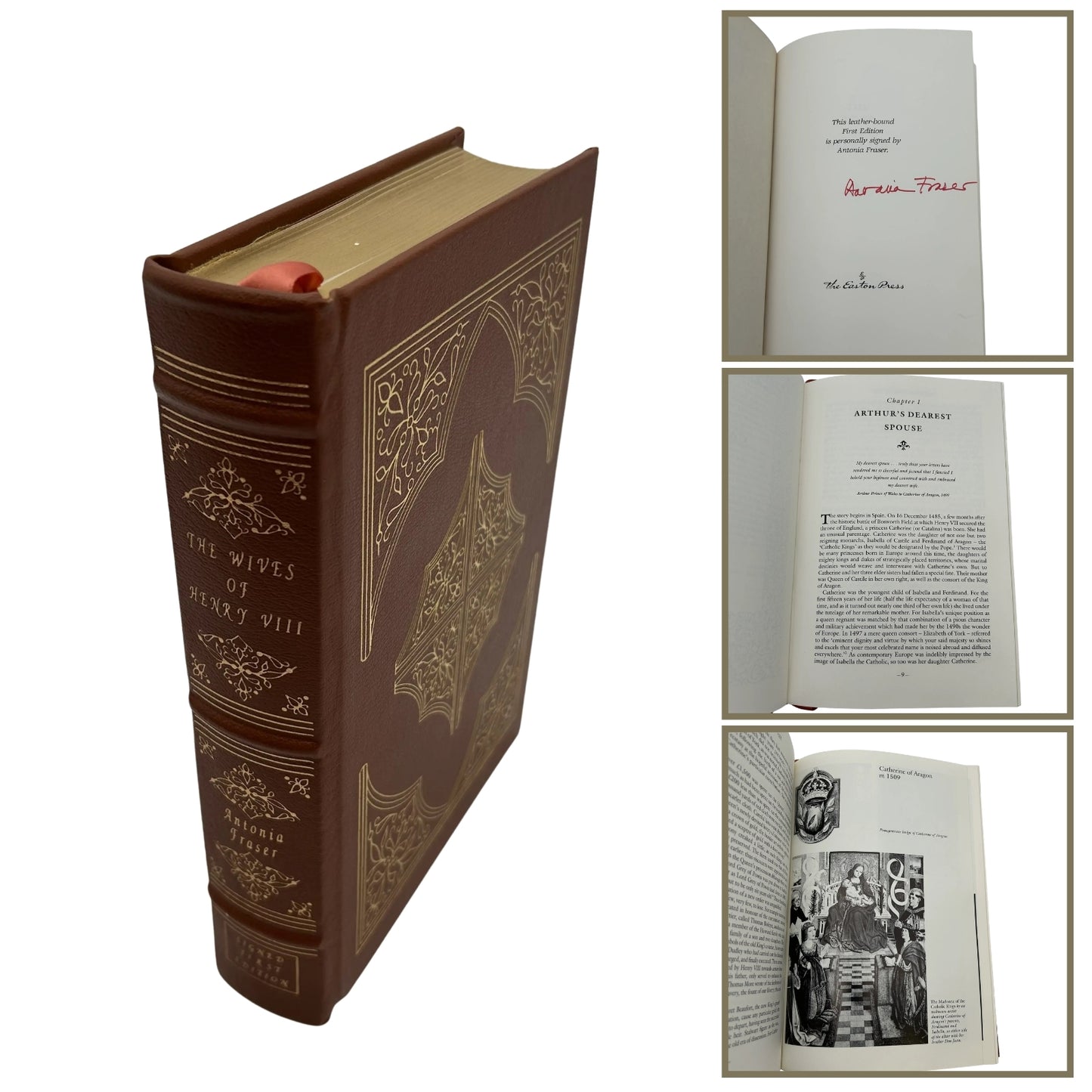 "The Wives of Henry VIII" Signed by Antonia Fraser - Leather-bound, gilt-edged Easton Press edition