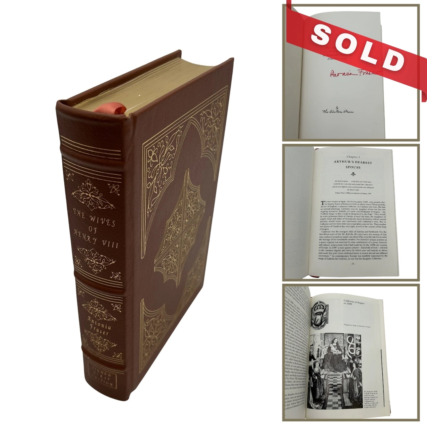 "The Wives of Henry VIII" Signed by Antonia Fraser - Leather-bound, gilt-edged Easton Press edition