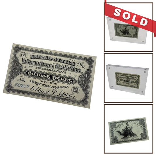 1876 Philadelphia World's Fair Centennial Exposition Admission Ticket