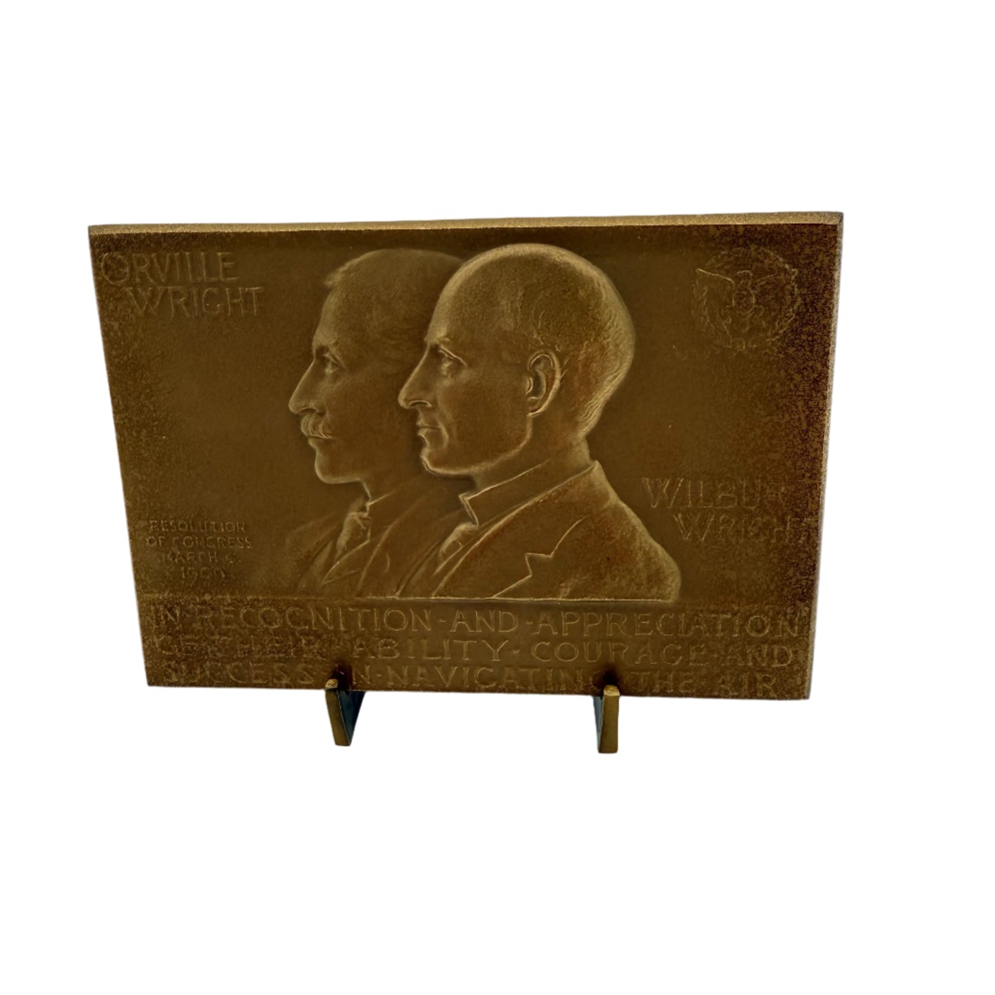 "The Wright Brothers" medal awarded by Congress in 1909 — Bronze