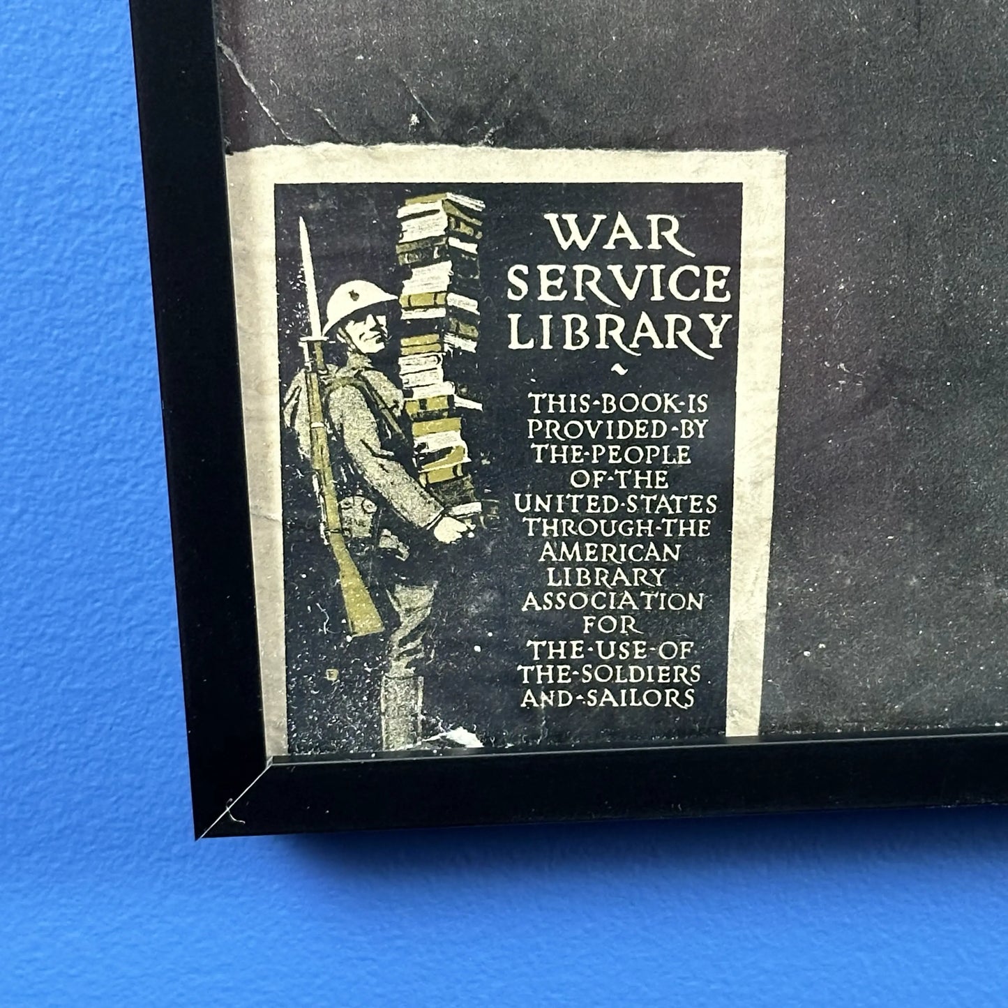 Original WWI poster — "Books wanted for our men in camp and over there" — Framed, with museum-grade acrylic