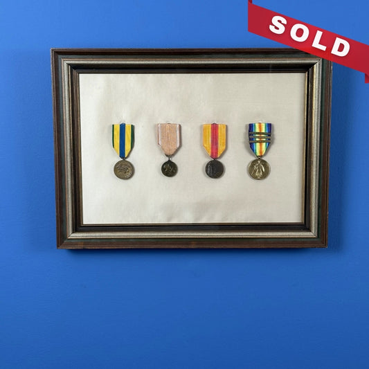Framed medals from 1911 - 1918