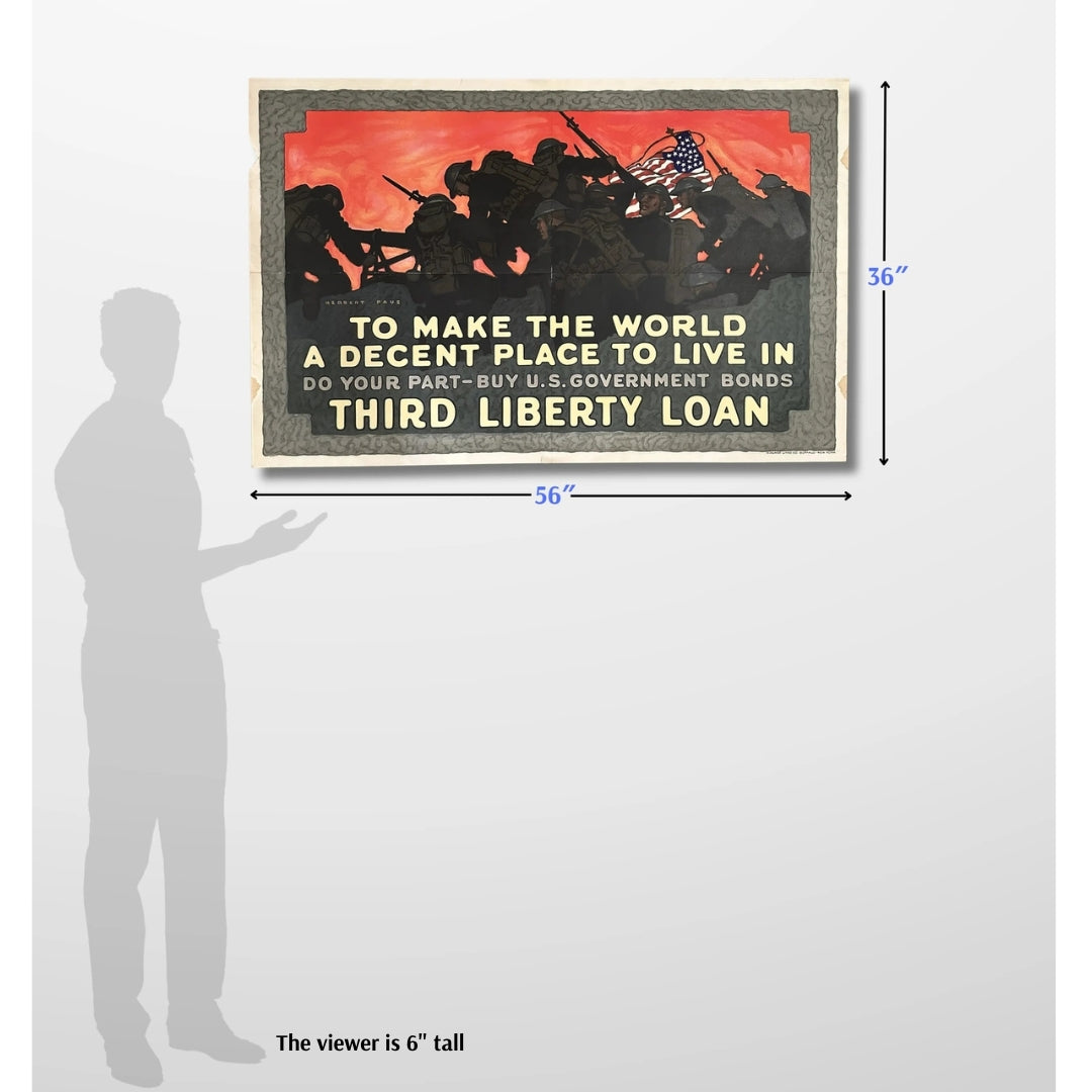 Original WWI Poster — "To make the world a decent place to live in" — Liberty bond drive