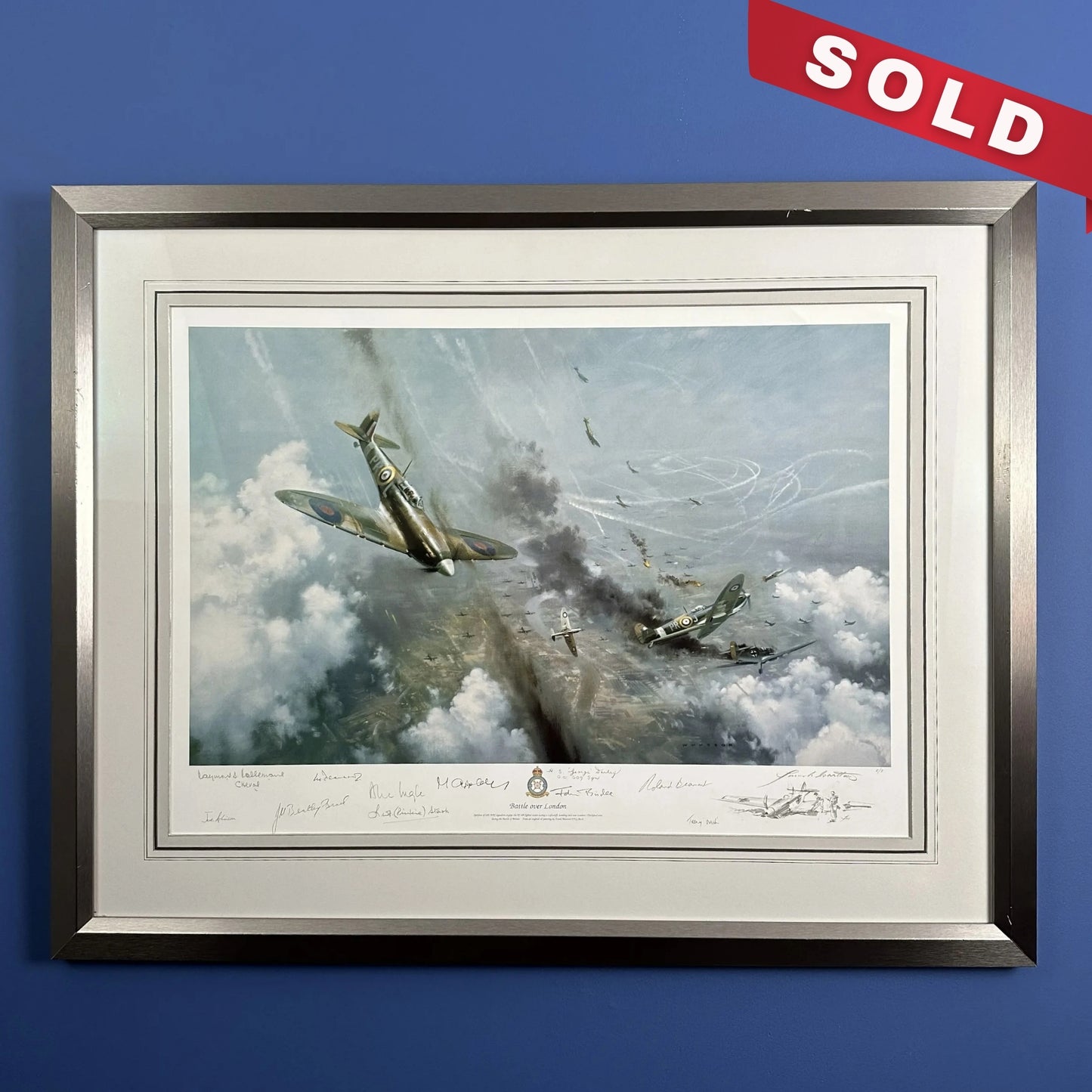 "Battle Over London" — Signed by pilots and crew — Framed — Includes Certificate of Authenticity