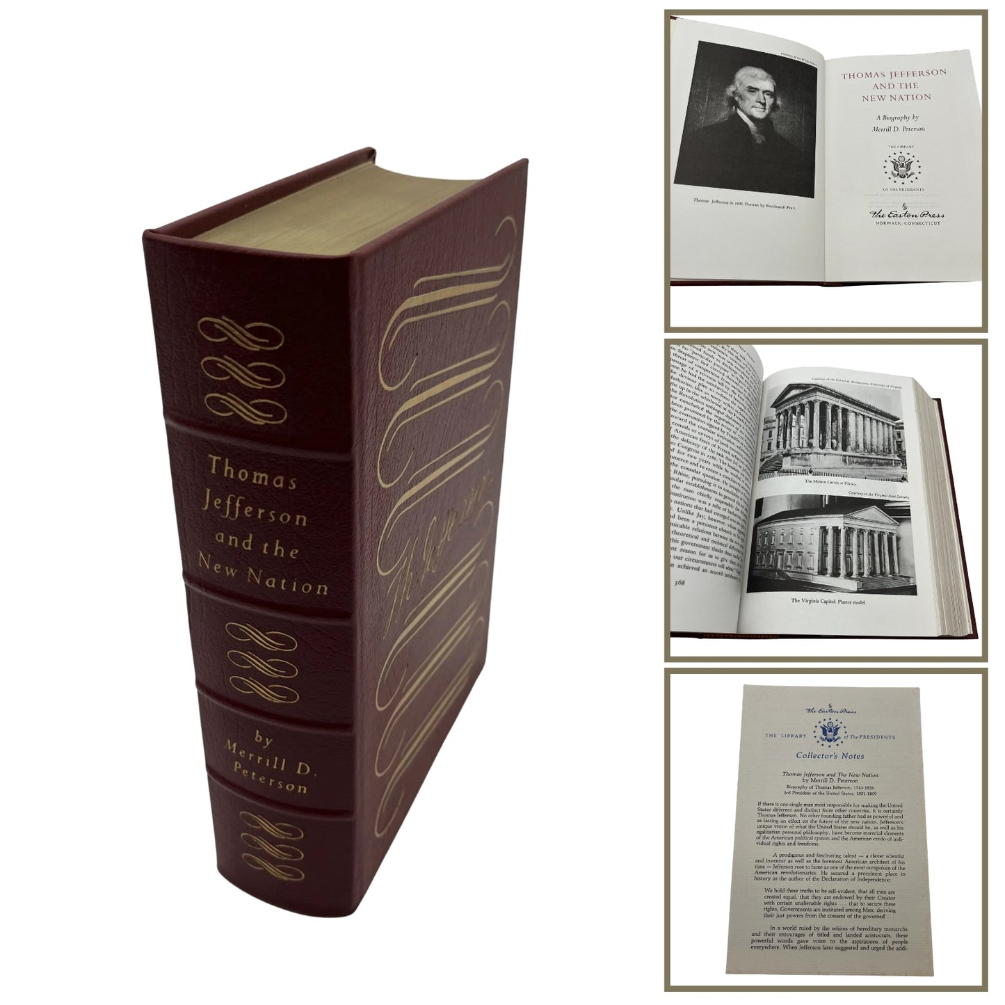 "Thomas Jefferson and the New Nation: A Biography" by Merrill D. Peterson — Leather-bound, gilt-edged Easton Press edition