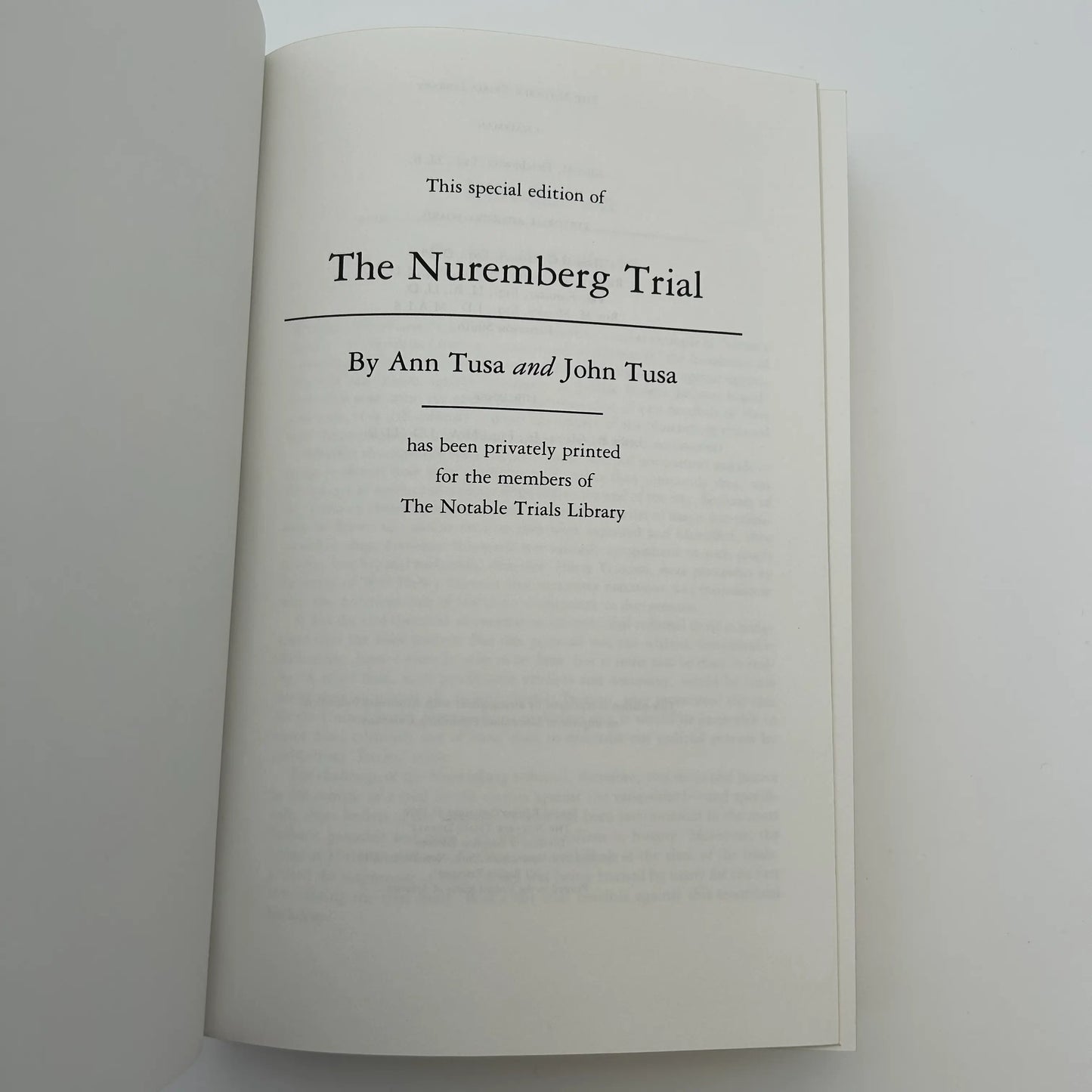 "The Nuremberg Trial" by Ana Tusa and John Tusa