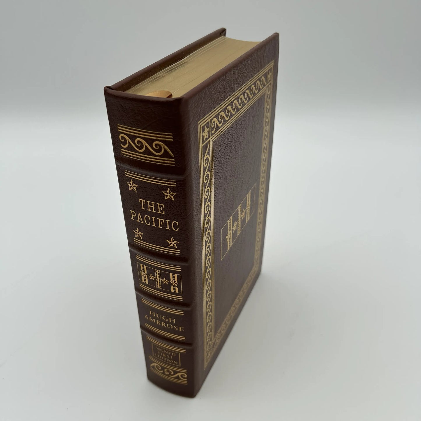 "The Pacific" Signed by Hugh Ambrose - Leather-bound, gilt-edged Easton Press edition