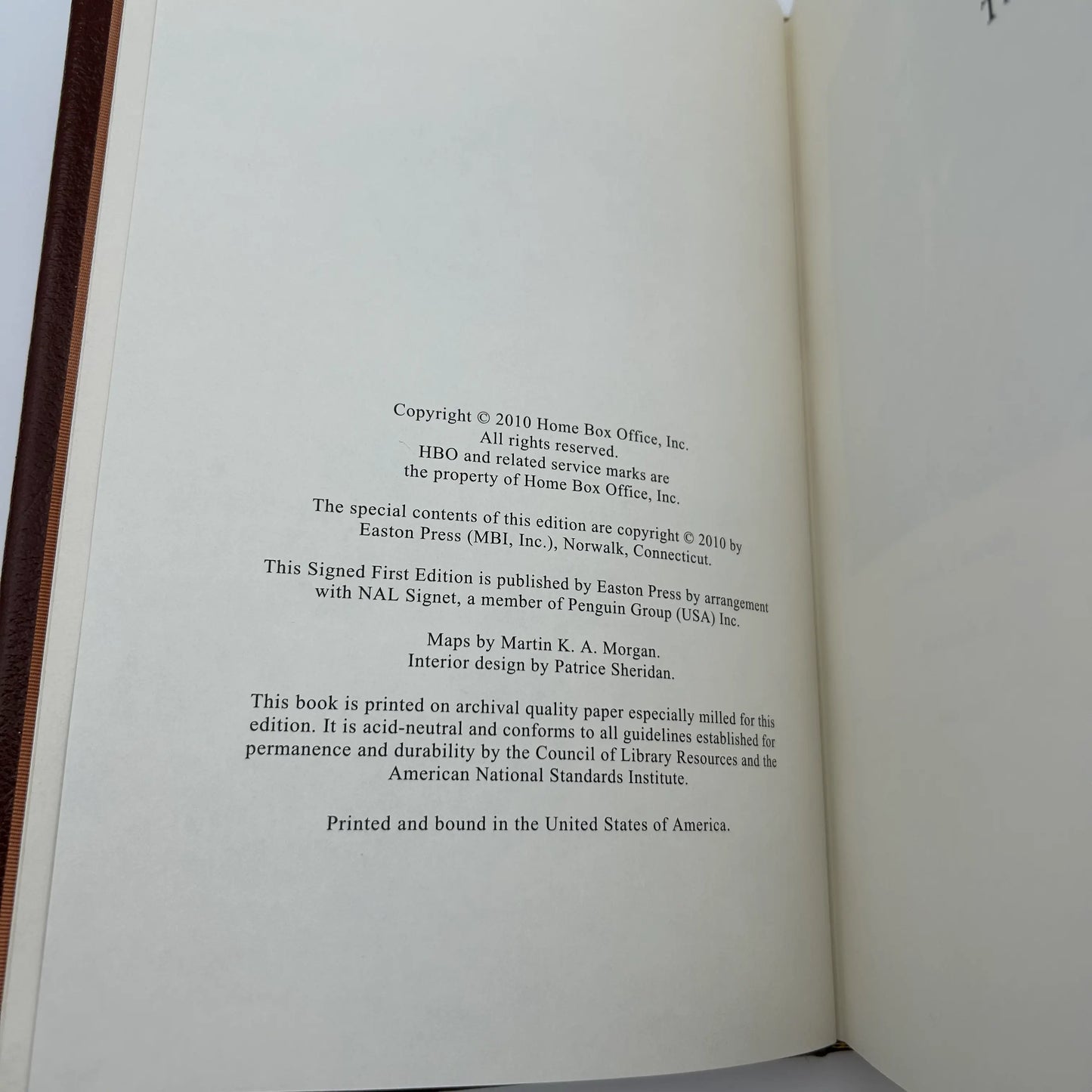 "The Pacific" Signed by Hugh Ambrose - Leather-bound, gilt-edged Easton Press edition