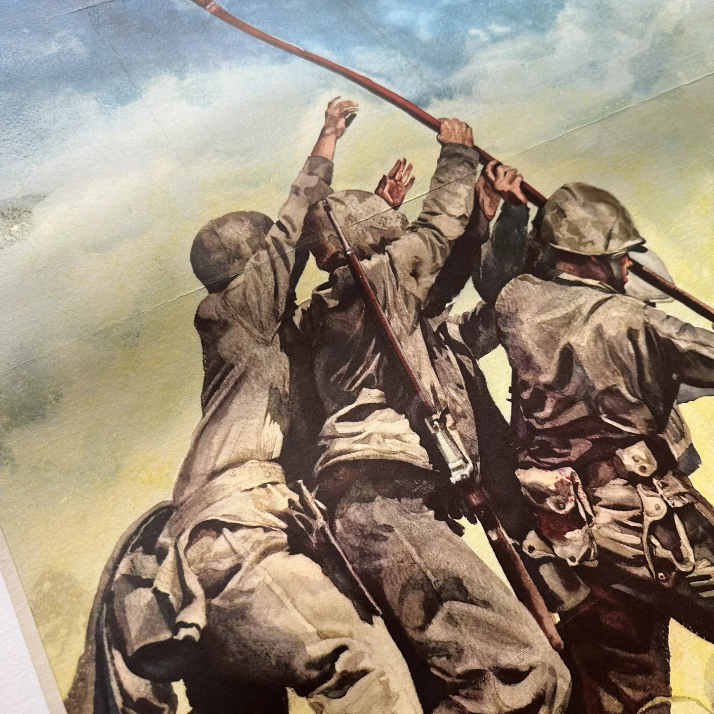 Original WWII poster — "Now all together" bond drive poster with image from Iwo Jima