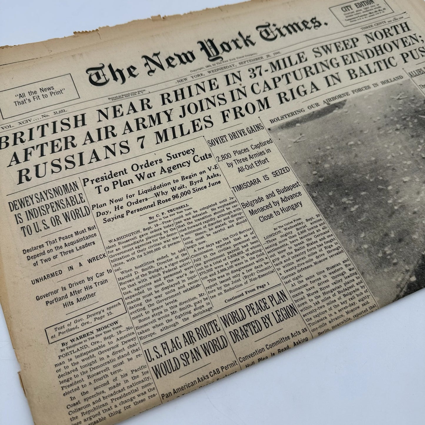 The New York Times coverage of WWII — September 1944 — Offered individually