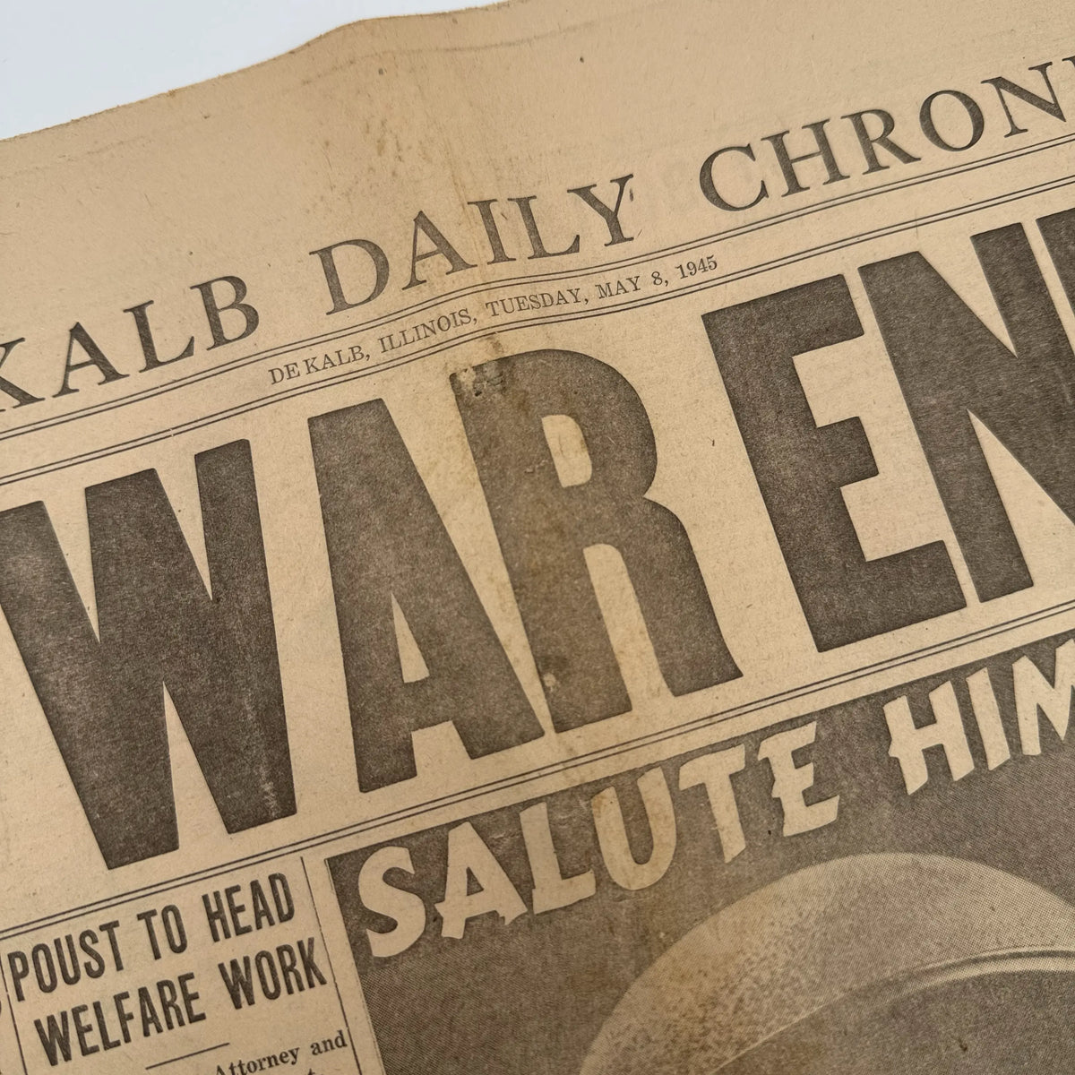 World War II Newspapers with major events of the war — Outbreak, Pearl Harbor, FDR Dies, V-E Day, atomic bomb dropped, more