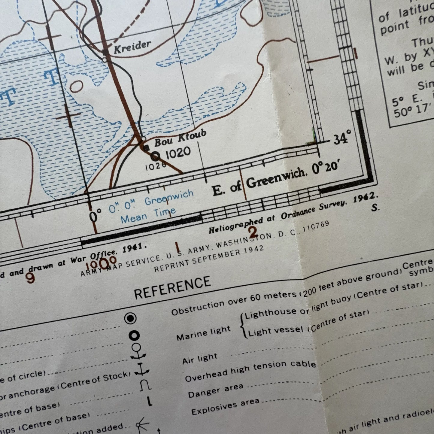 Original World War II US Army Map of Oran, Algeria — Operation Torch — 1942
