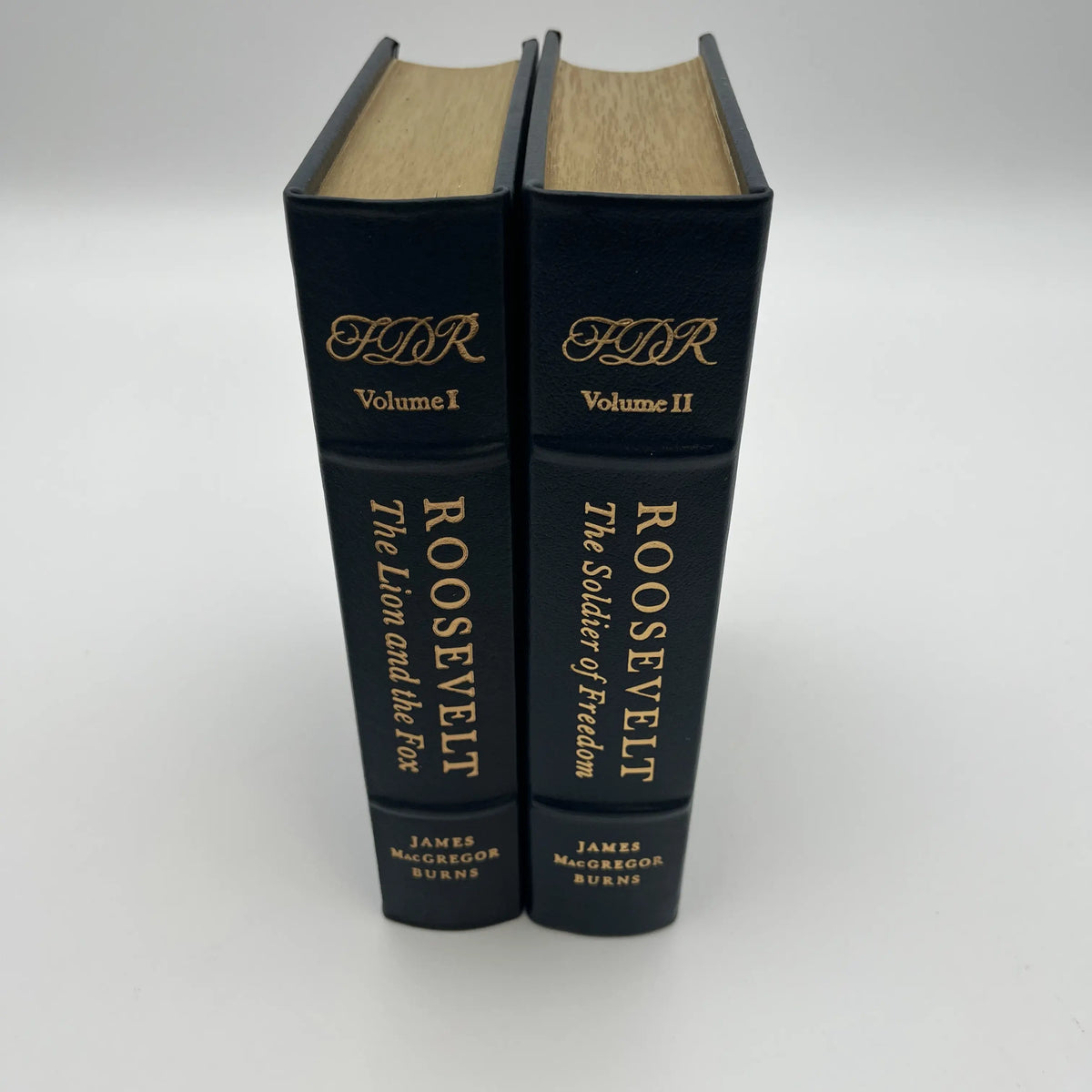 "Roosevelt: The Lion and the Fox" and "The Soldier of Freedom" Volume I and II - James Macgregor Burns - Leather-bound, gilt-edged Easton Press edition