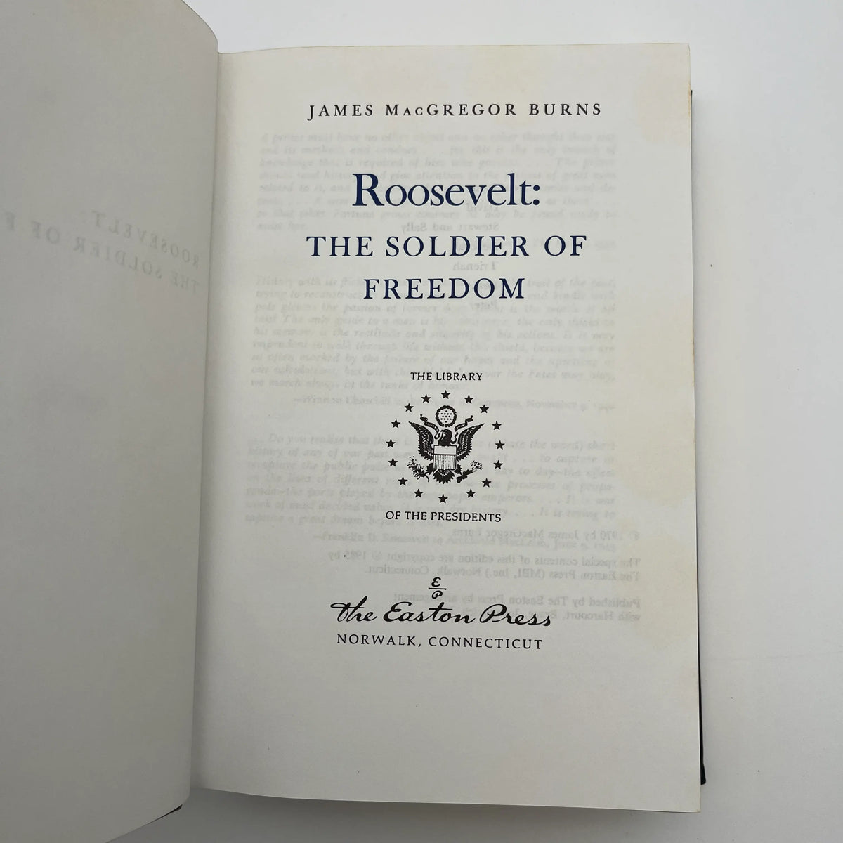 "Roosevelt: The Lion and the Fox" and "The Soldier of Freedom" Volume I and II - James Macgregor Burns - Leather-bound, gilt-edged Easton Press edition