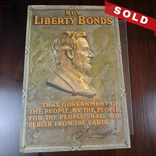 WWI Bond Drive Poster with Lincoln — "Buy Liberty Bonds"