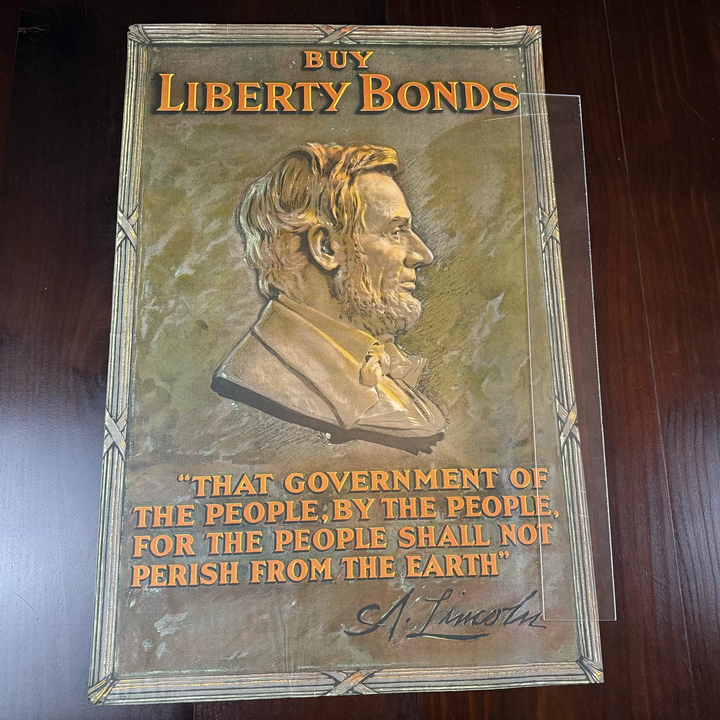 WWI Bond Drive Poster with Lincoln — "Buy Liberty Bonds"
