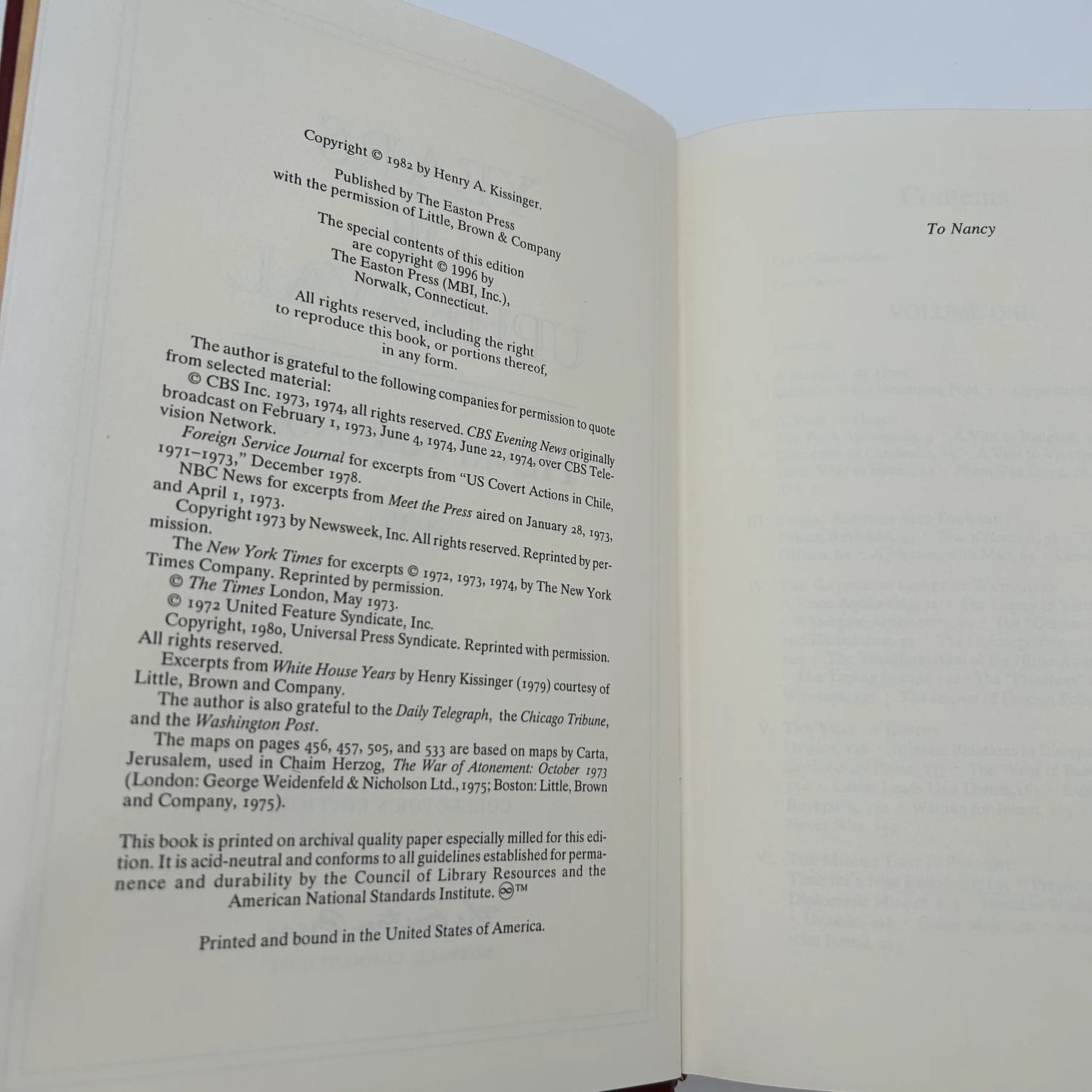 Henry Kissinger: Years of Upheaval and the White House Years — Signed