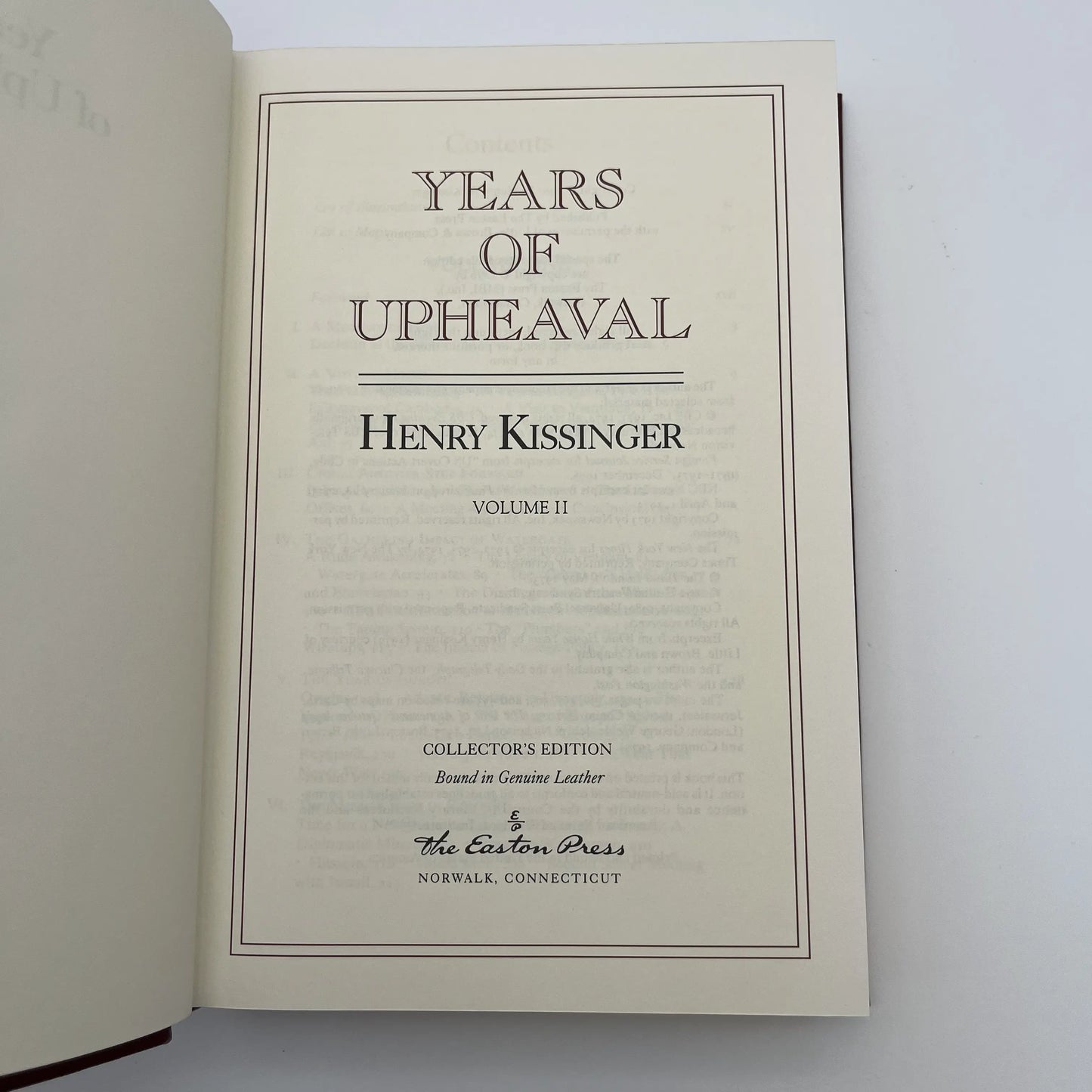 Henry Kissinger: Years of Upheaval and the White House Years — Signed