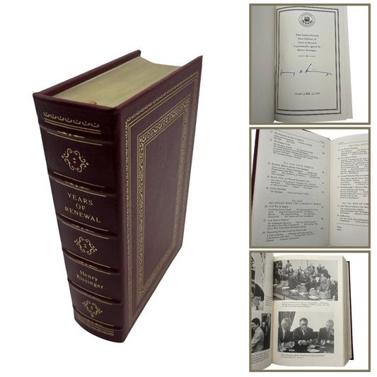 "Years of Renewal" — Signed by Henry Kissinger - Leather-bound, gilt-edged Easton Press edition