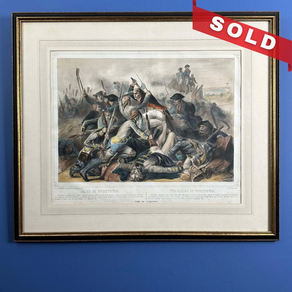 The Taking of Yorktown — Framed print with the title in French and English — 1840 or 1855