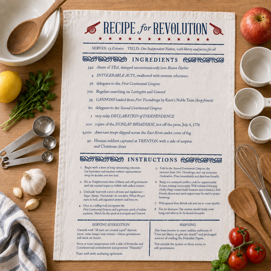 "Recipe for Revolution" Tea Towel from The History List store