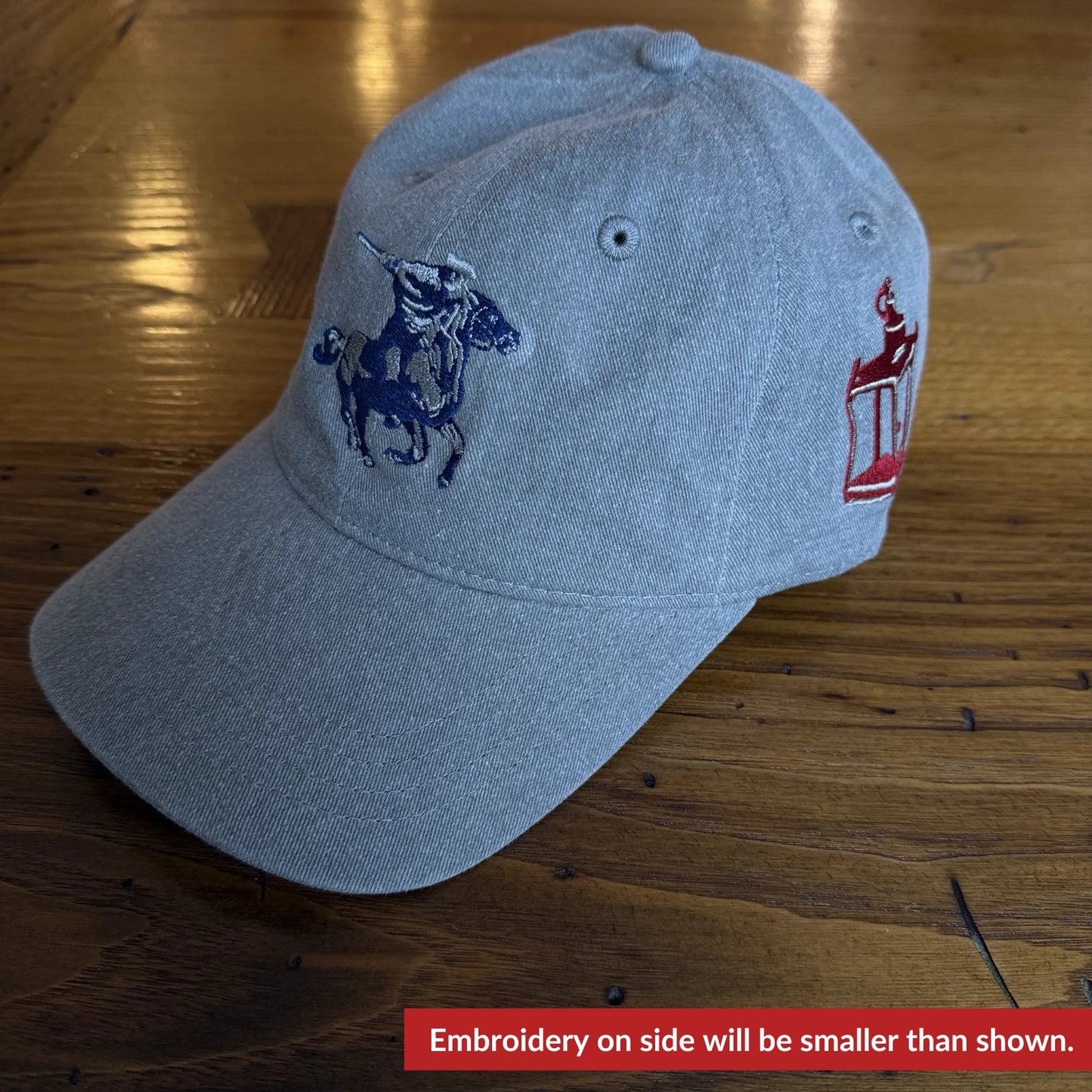 Embroidered "Paul Revere's  Ride" cap with lantern — Grey