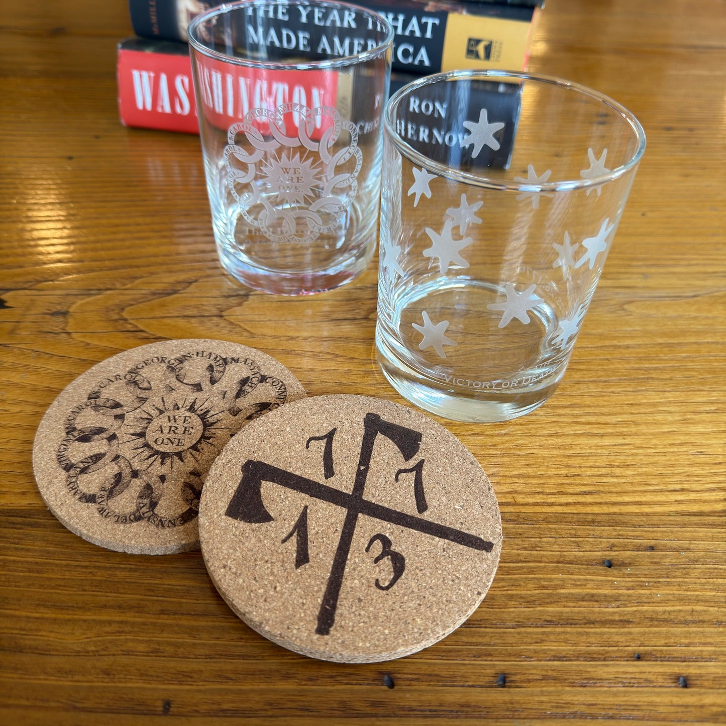 Set of 4 "We are one" Cork Coasters — Made in America