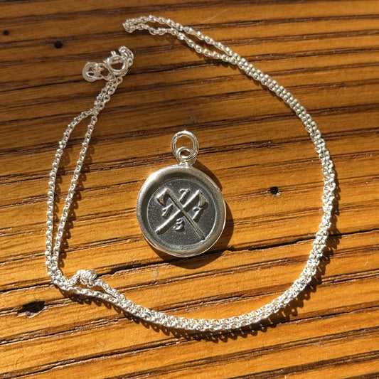 1773 Revolutionary sterling silver charm and chain made by hand in New England from the History List Store.