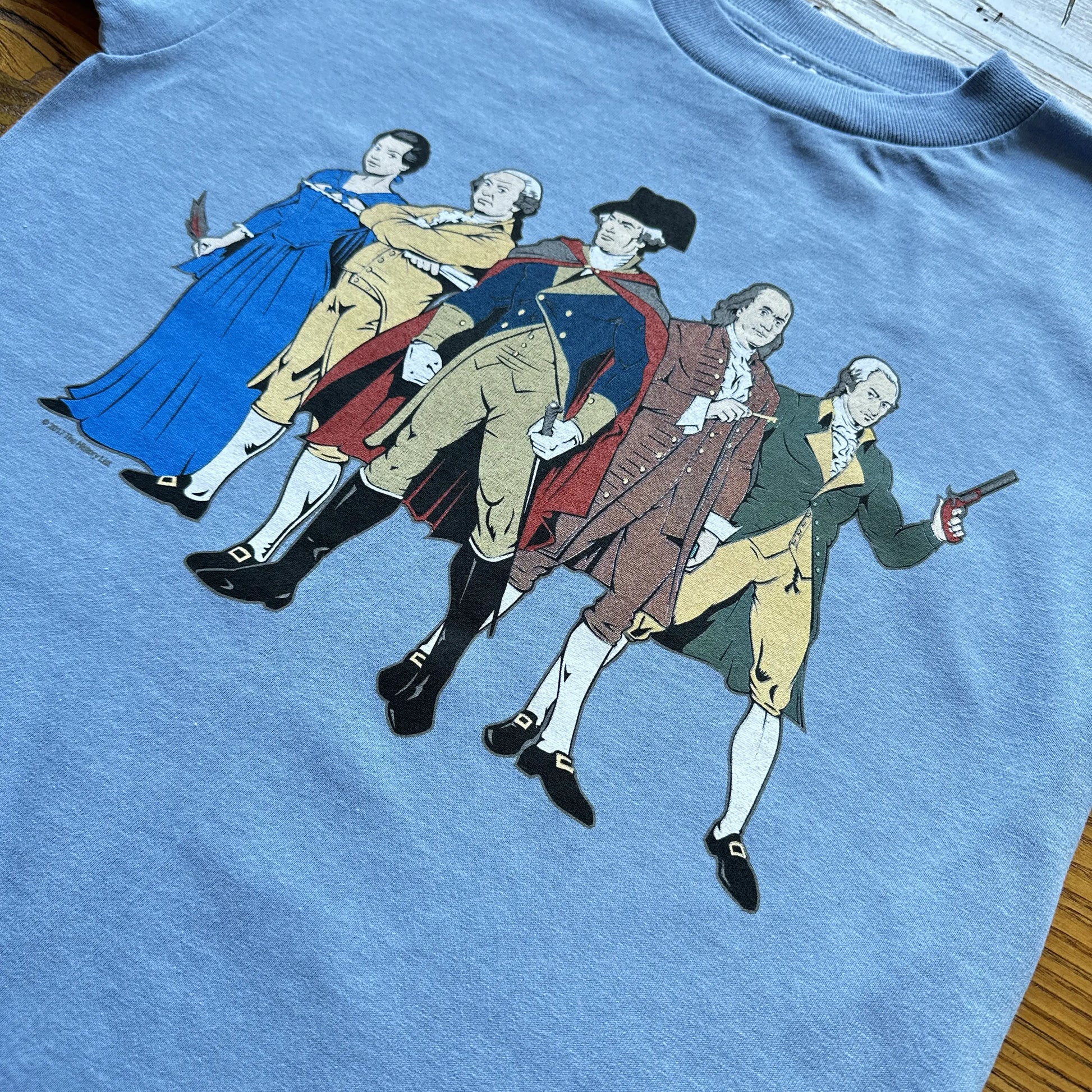 Close-up of "Revolutionary Superheroes" with George Washington T-Shirt from The History List store