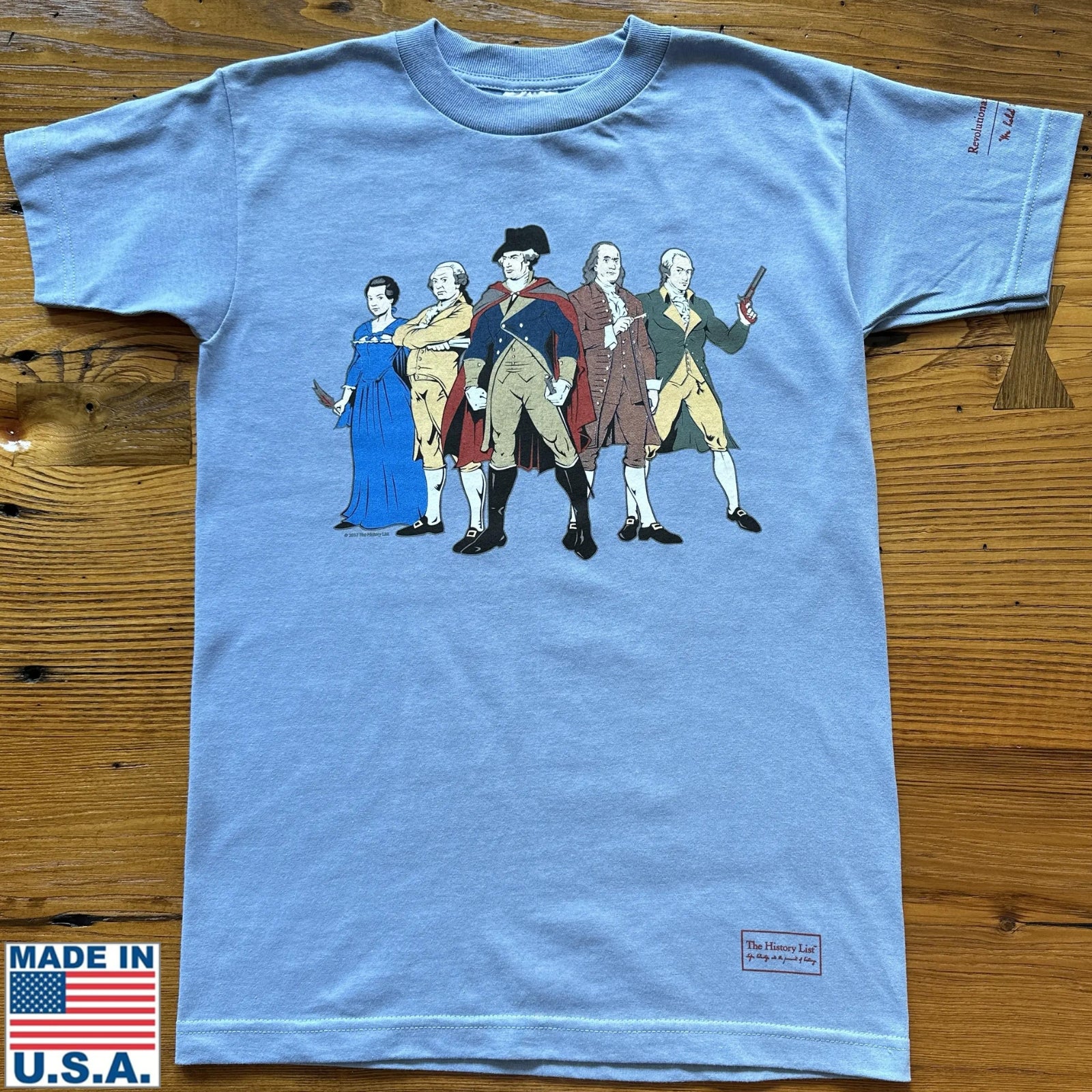 "Revolutionary Superheroes" with George Washington T-Shirt in Carolina blue from The History List store