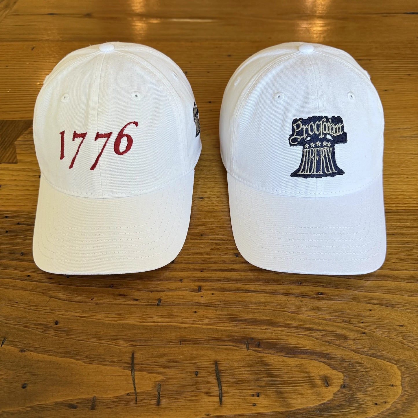 Embroidered "Proclaim Liberty" cap with the Liberty Bell — White
