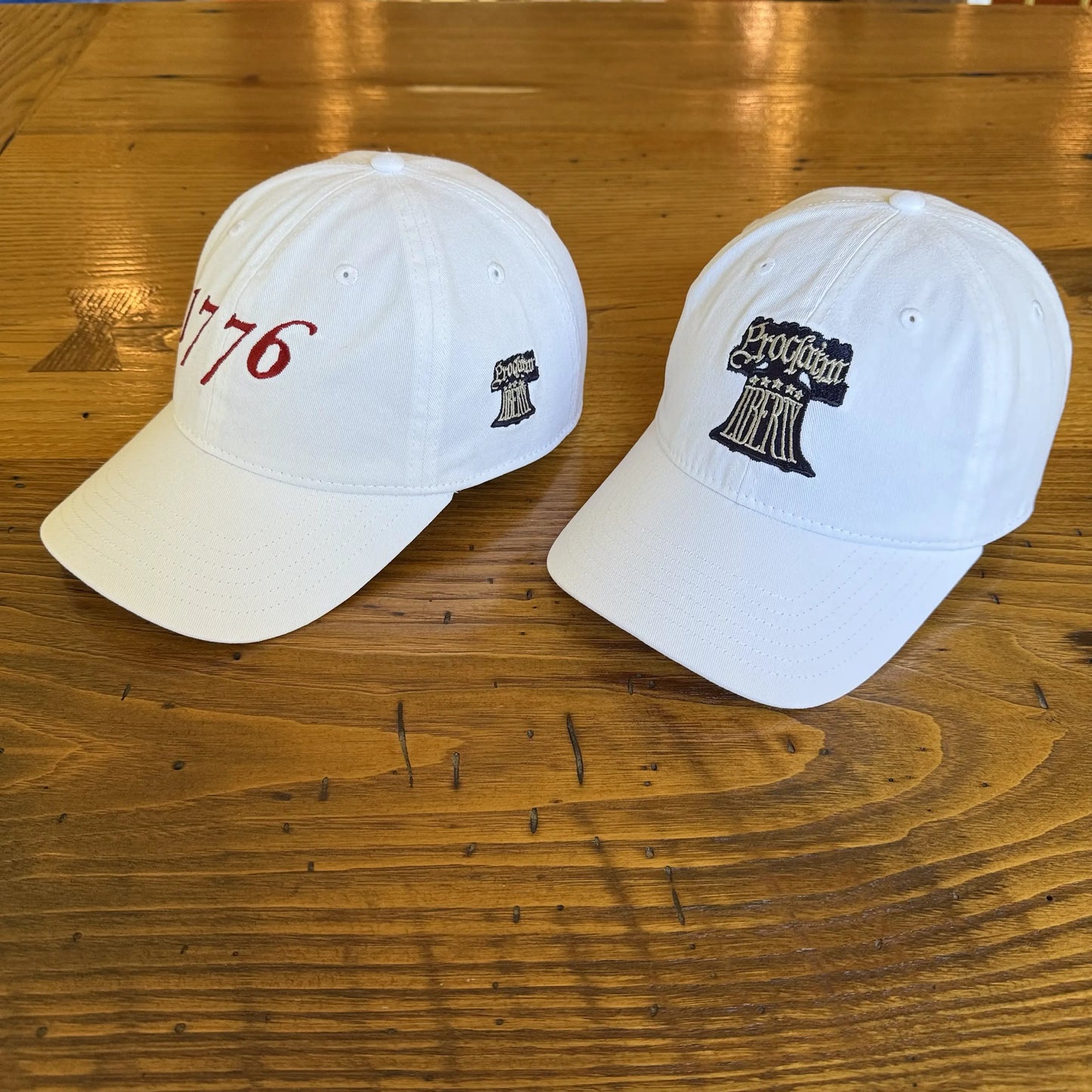 Embroidered "Proclaim Liberty" cap with the Liberty Bell — White