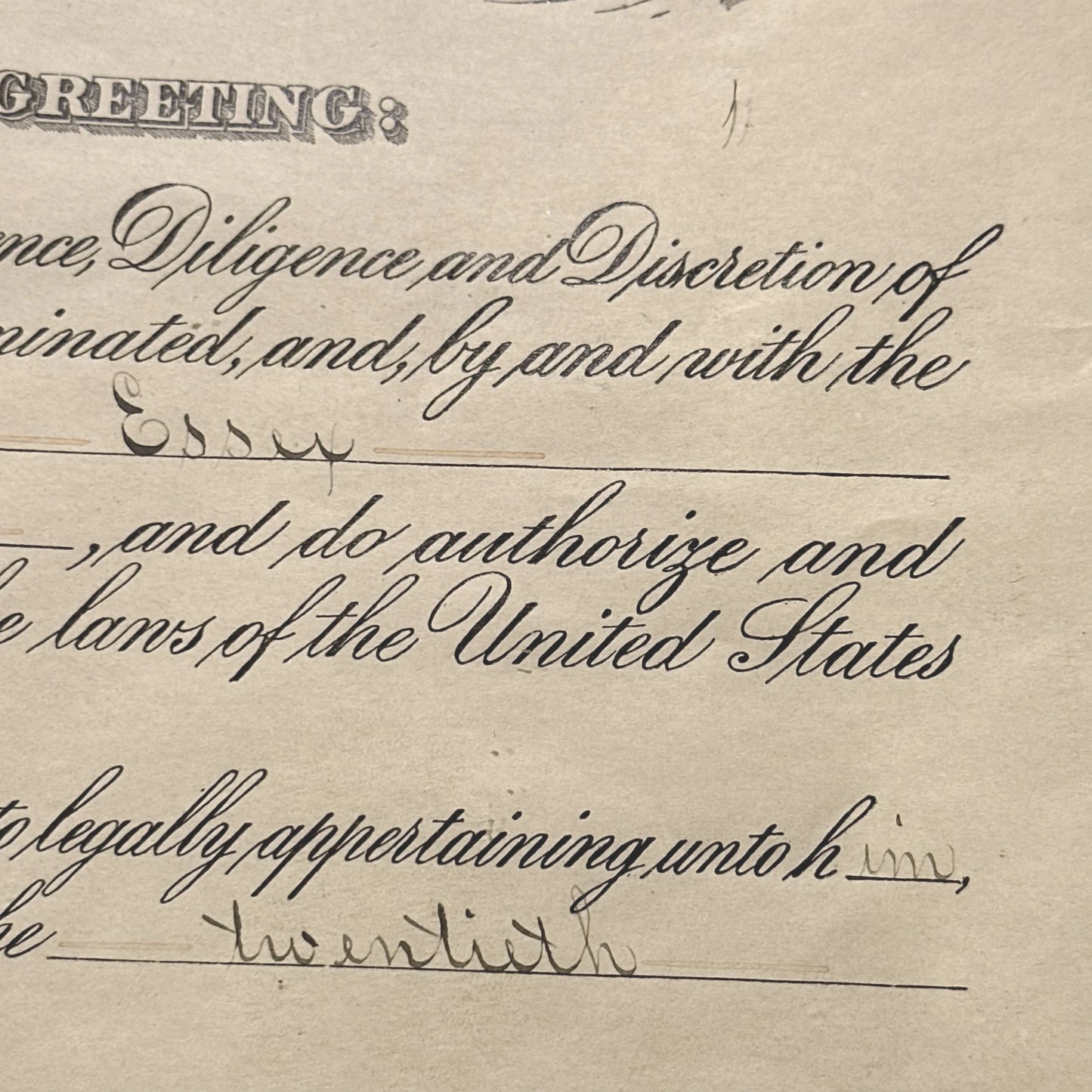 Theodore Roosevelt Presidential Appointment — Signed March 7, 1904