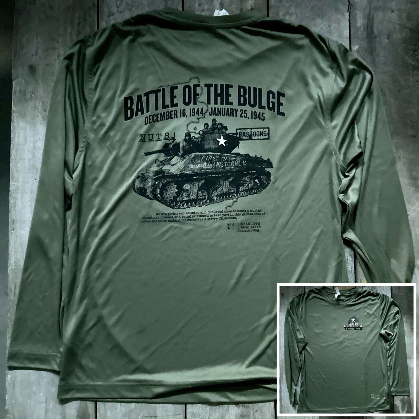 The Battle of the Bulge moisture-wicking UV shirt from The History List store