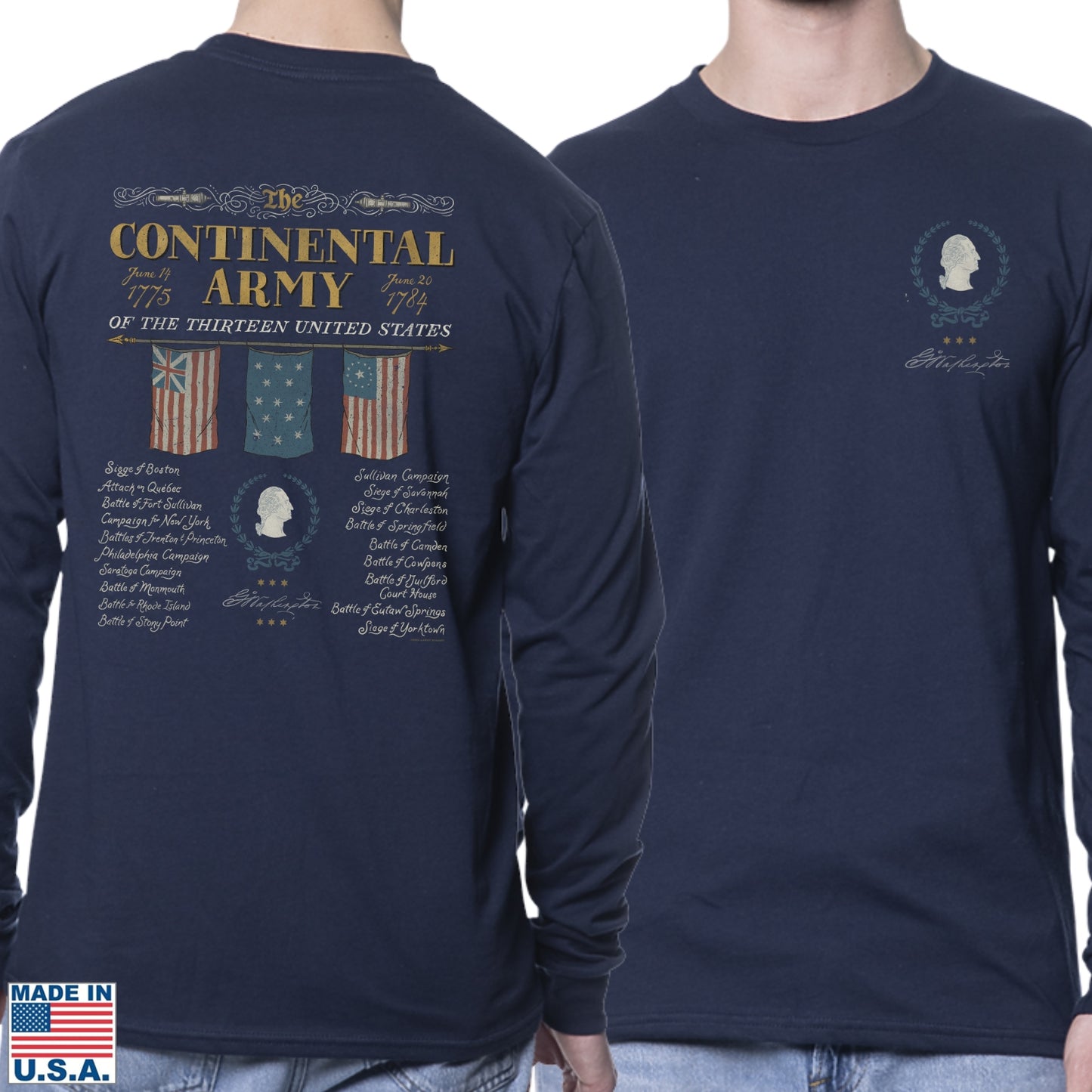 "The Continental Army" Made in America Long-sleeved Shirt