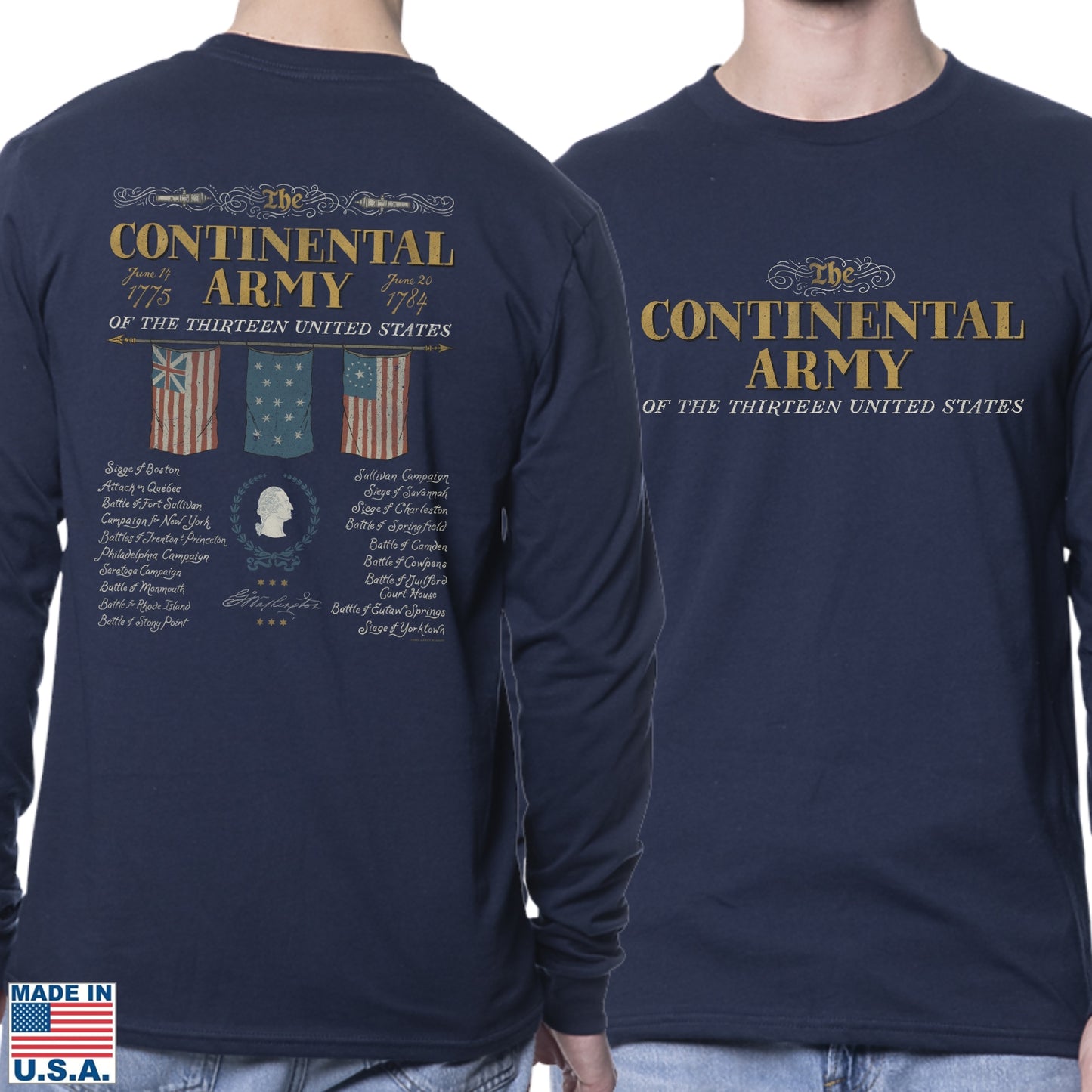 "The Continental Army" Made in America Long-sleeved Shirt