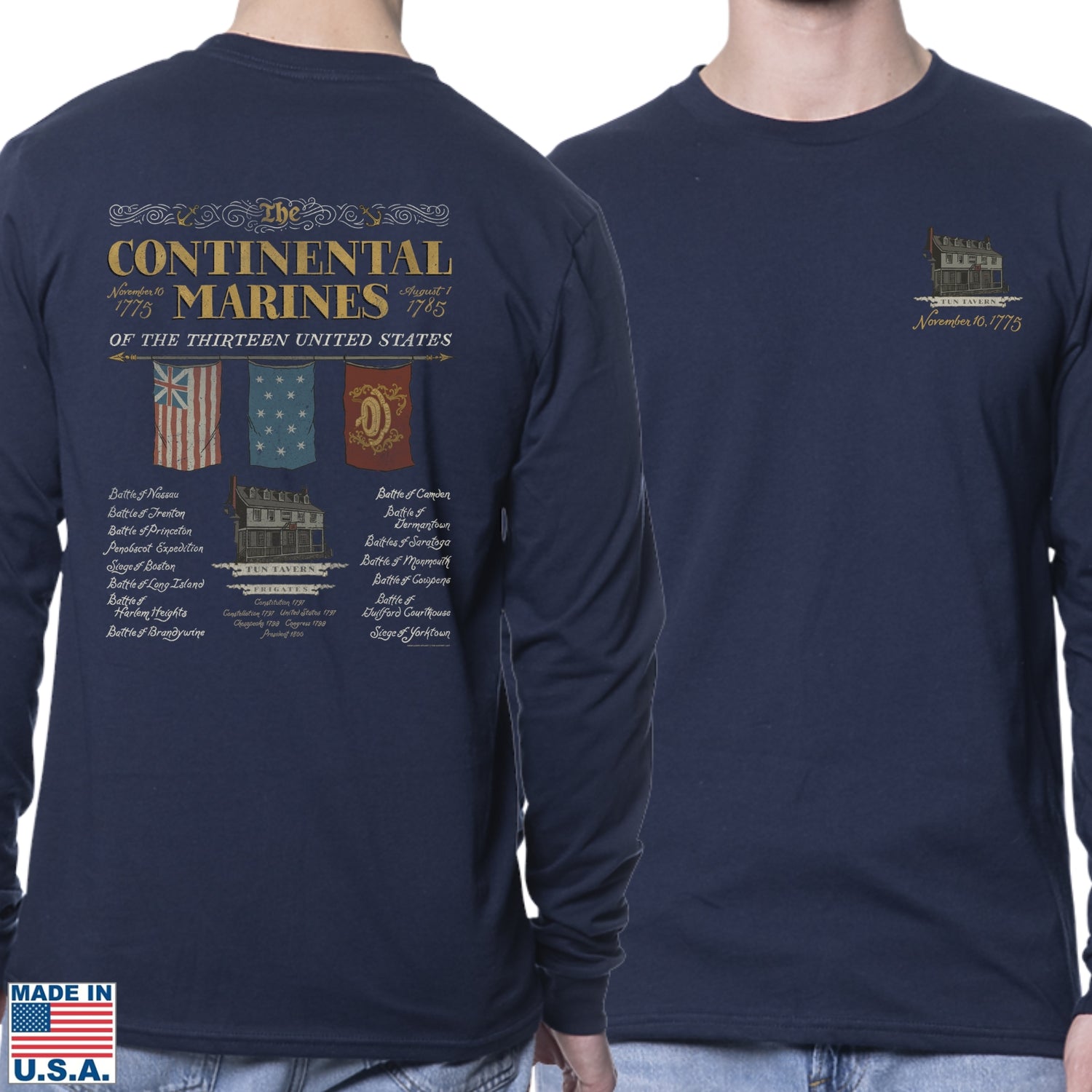 "The Continental Marines" Made in America Long-sleeved Shirt from The History List store