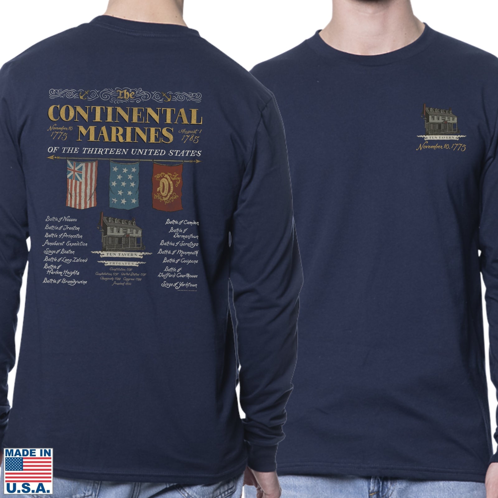 "The Continental Marines" Made in America Long-sleeved Shirt from The History List store
