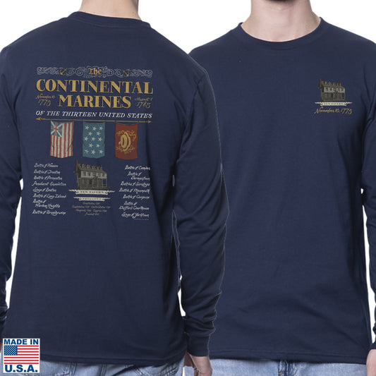 "The Continental Marines" Made in America Long-sleeved Shirt from The History List store