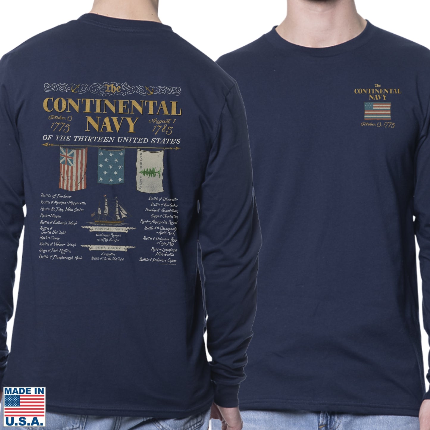 "The Continental Navy" Made in America Long-sleeved Shirt