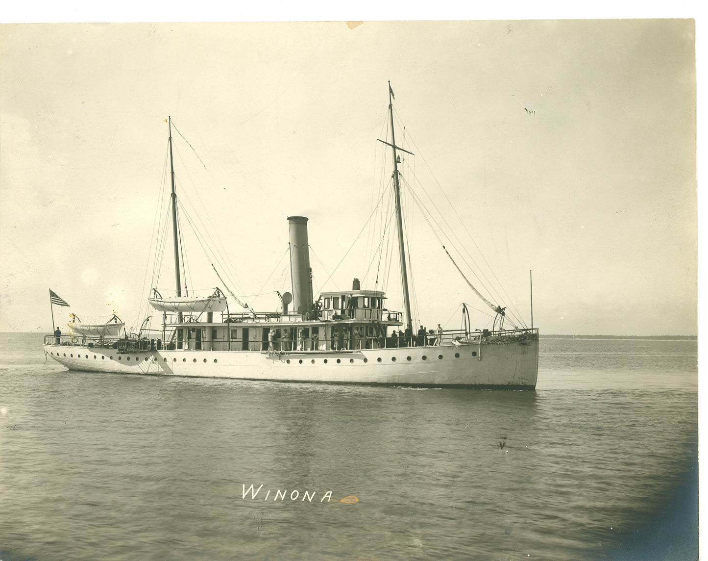 Matted Silk Panel featuring USRC Winona and flags of the nations of the world