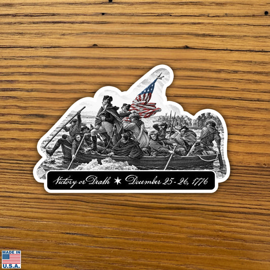 "Victory or Death" with Washington Crossing the Delaware Sticker