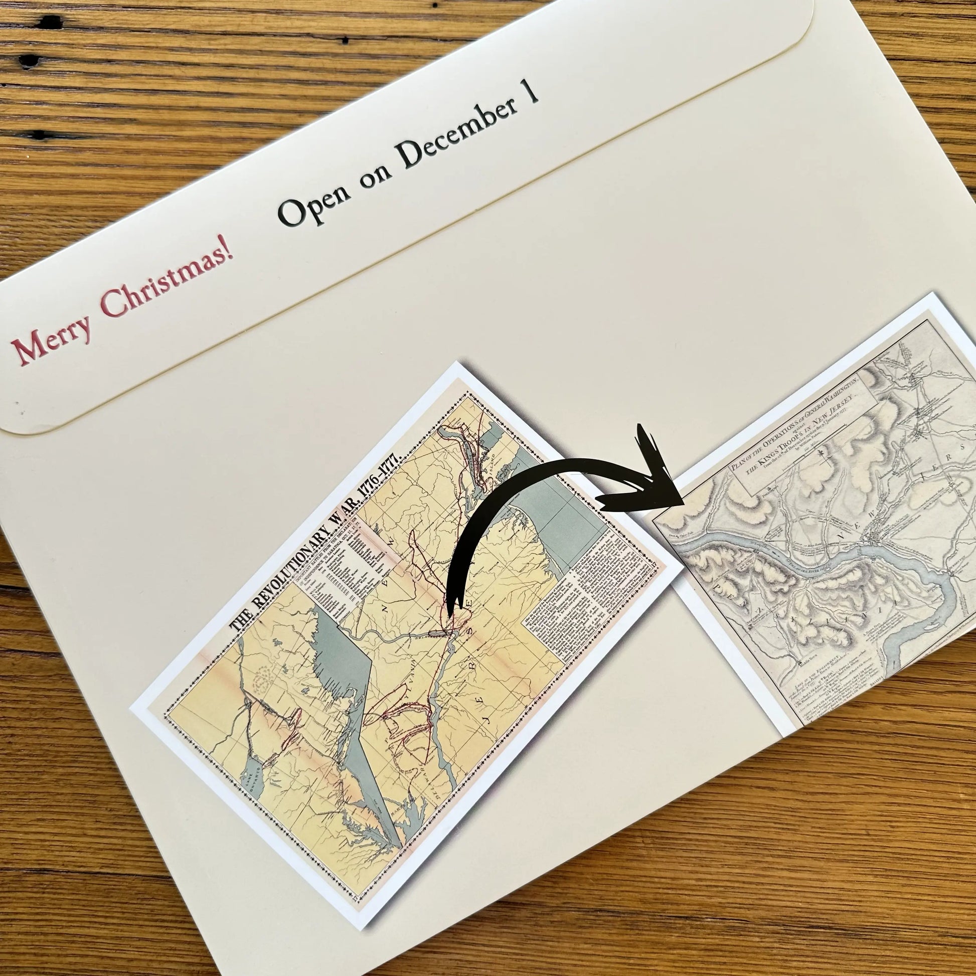 Envelope of "Washington Crossing the Delaware" Advent Calendar — With mailing envelope from The History List store