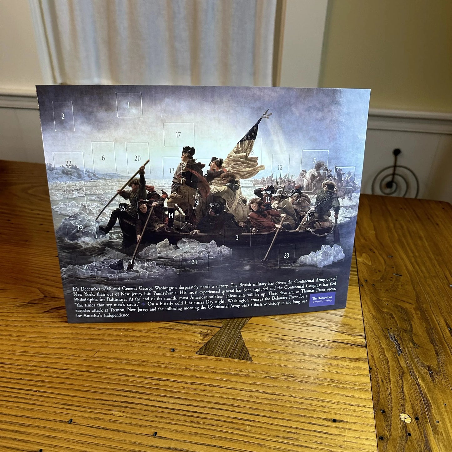 "Washington Crossing the Delaware" Advent Calendar — With mailing envelope from The History List store when on display
