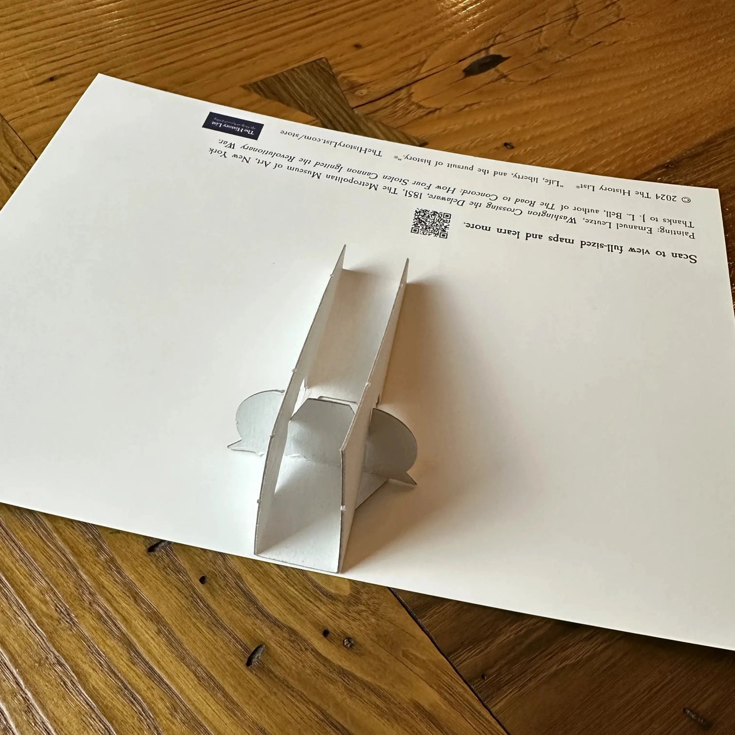 "Washington Crossing the Delaware" Advent Calendar — With mailing envelope from The History List store with stand attached