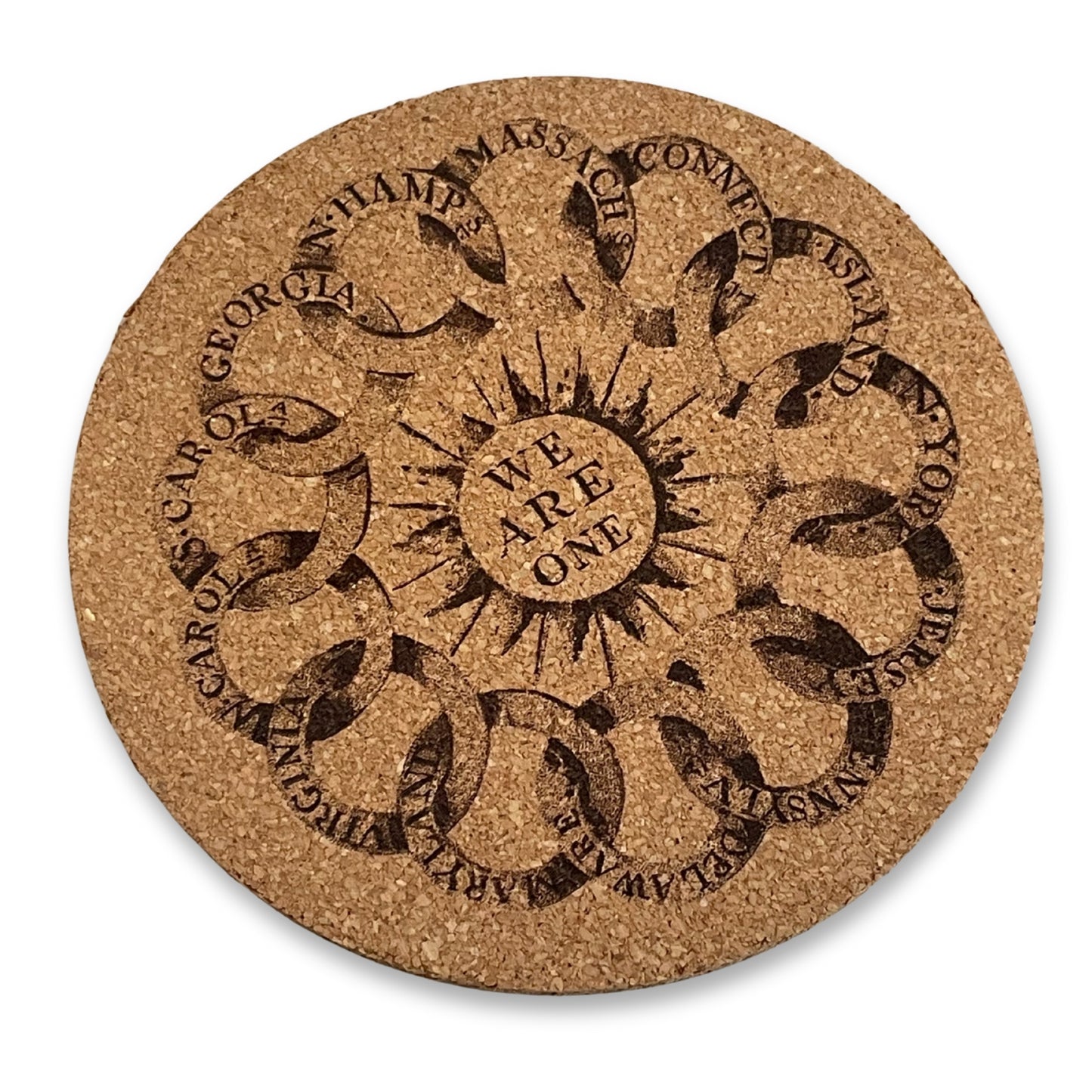 Set of 4 "We are one" Cork Coasters — Made in America