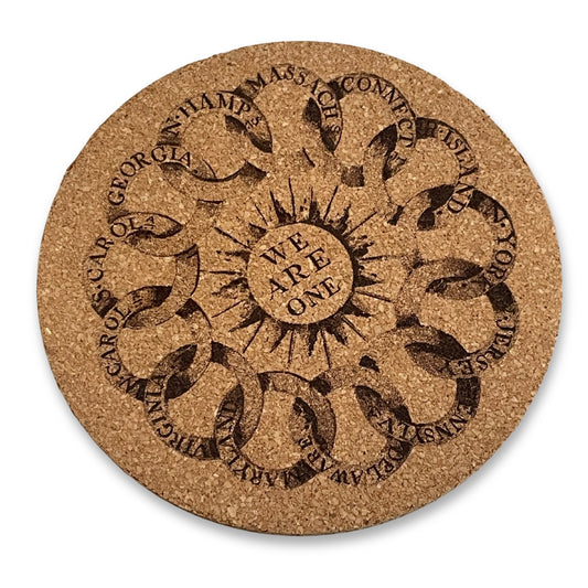 Set of 4 "We are one" Cork Coasters — Made in America