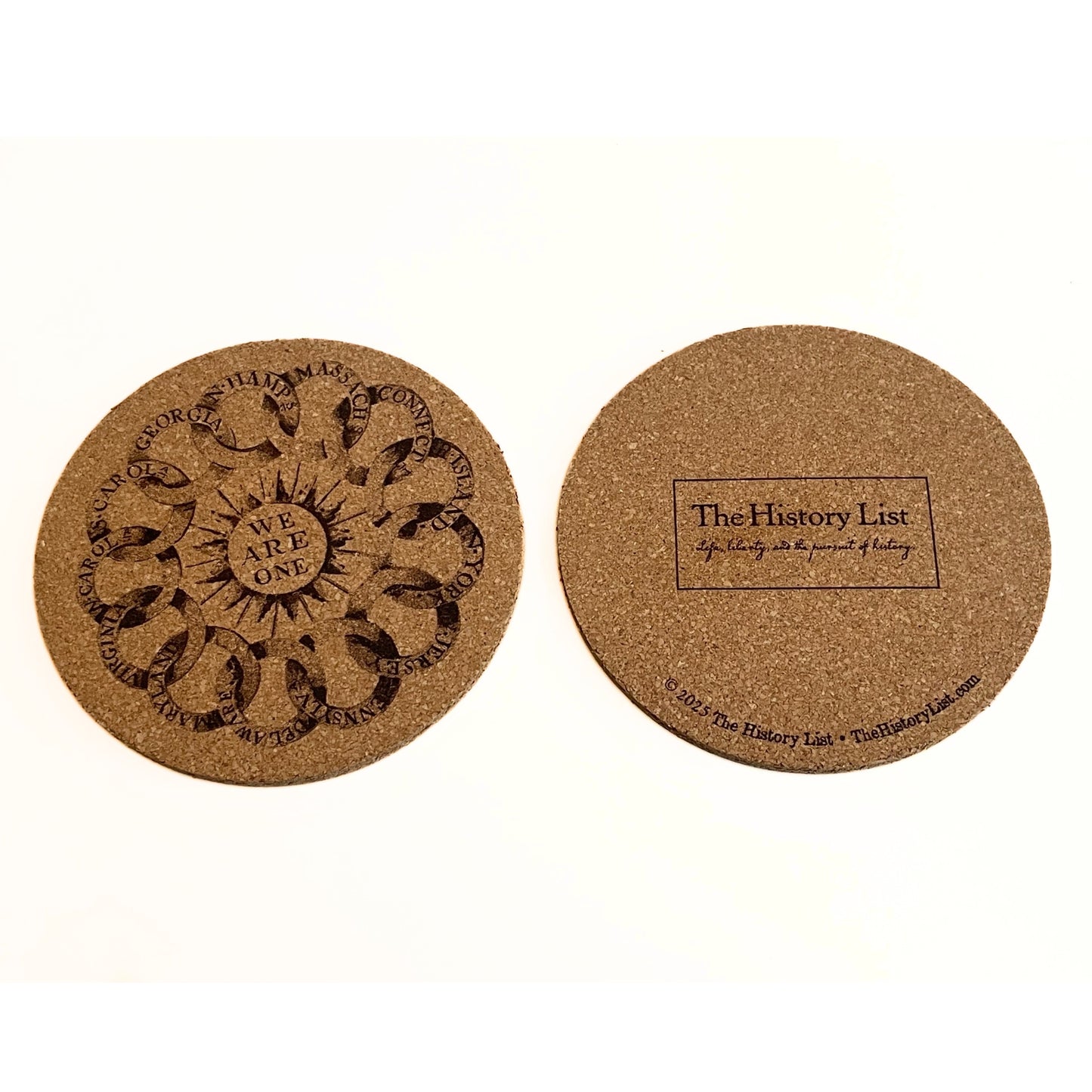 Set of 4 "We are one" Cork Coasters — Made in America