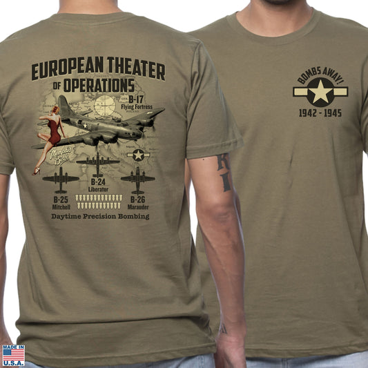 WWII "Bombers over Europe" Made in America Shirt